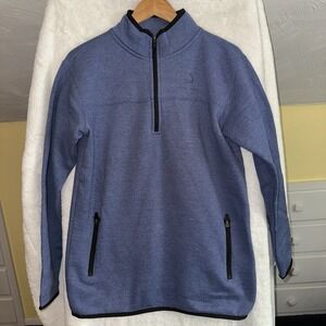 Cuffy's of Cape Cod Women's Blue Fleece Pullover M 1/4 Zip Beach Coastal Pockets